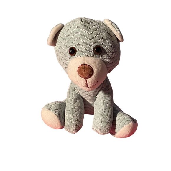 Hug, fun, stuffed soft, chevron, print teddy bear, plush 9 inch ￼ - Picture 1 of 5